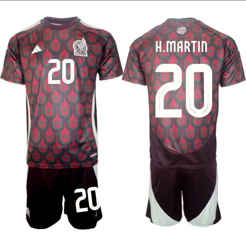 Men 2024-2025 Season Mexico home red #20 Soccer Jersey
